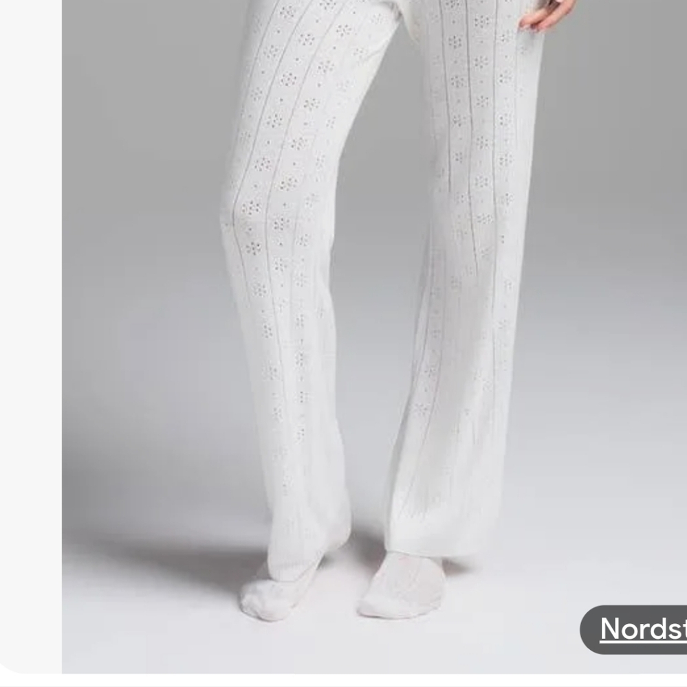 Skims Pointelle sweater straight leg  marble Eyelet Women's Pants sz L NWT